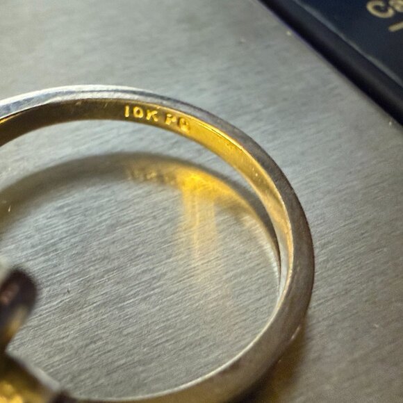 Dazzling Blue Sapphire and Diamond Shooting Star 10K White Gold Ring 3.4g Size 6 - Picture 4 of 5